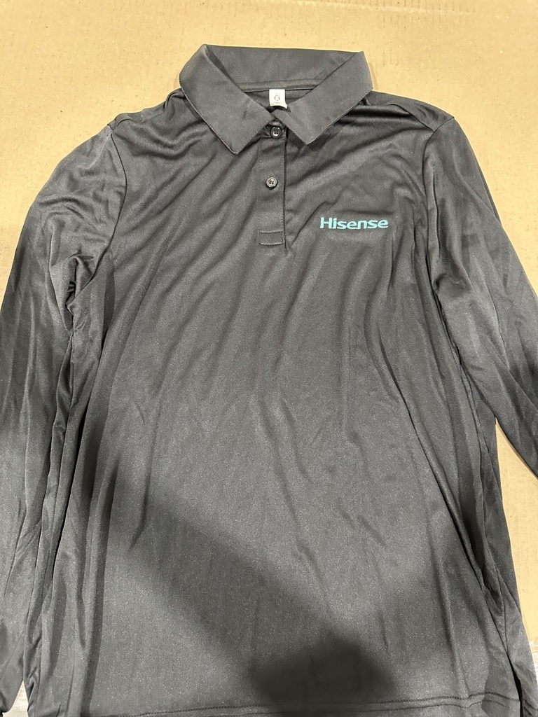 Women's Black Long Sleeve Polo (Team 365) LG